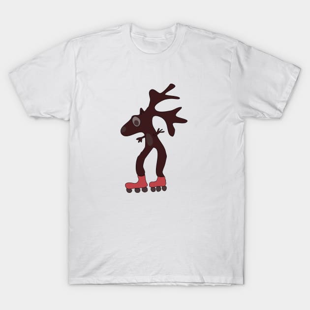 Deer on skates T-Shirt by Sci-Emily